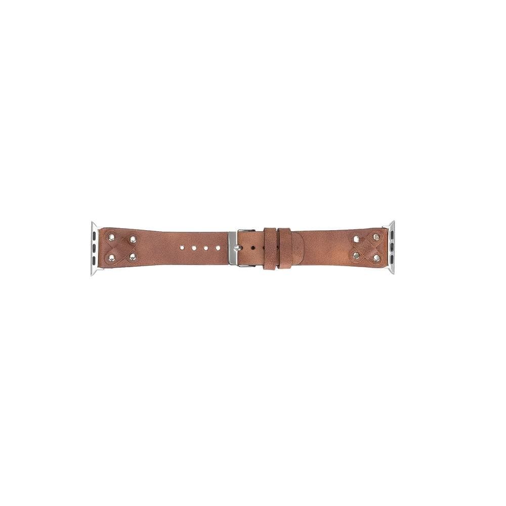 Lederarmbänder für Apple Watch / Kreuzdesign mit silbernem Anhänger