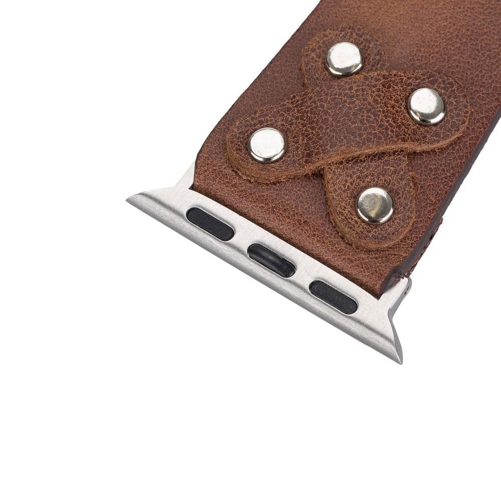 Lederarmbänder für Apple Watch / Kreuzdesign mit silbernem Anhänger