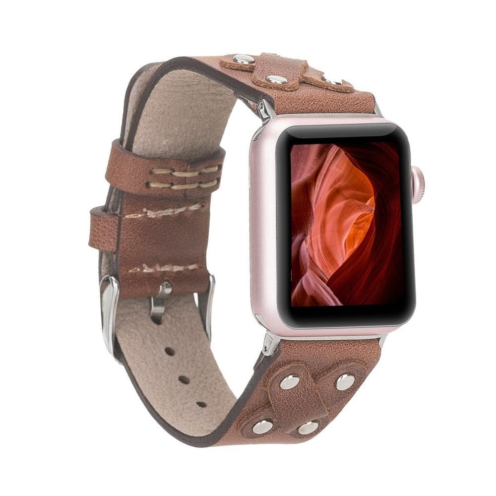 Lederarmbänder für Apple Watch / Kreuzdesign mit silbernem Anhänger