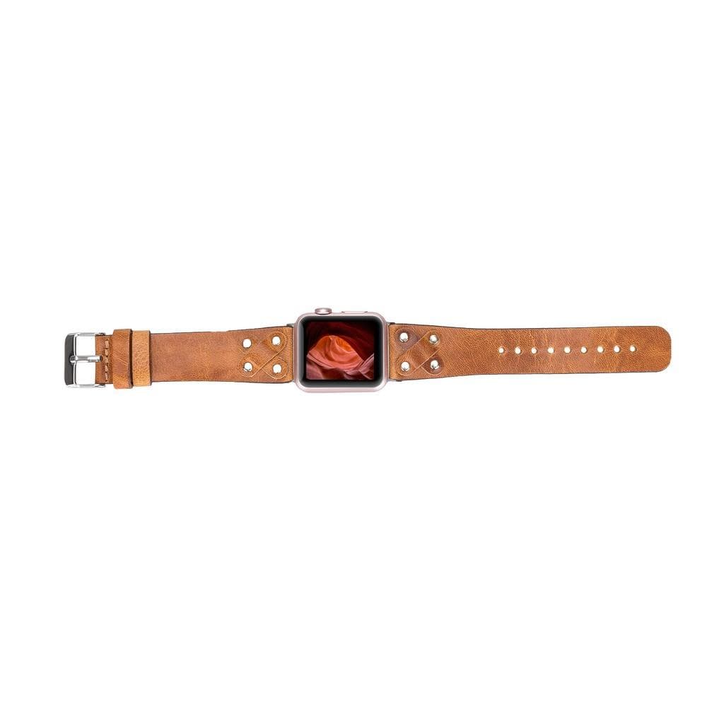 Lederarmbänder für Apple Watch / Kreuzdesign mit silbernem Anhänger