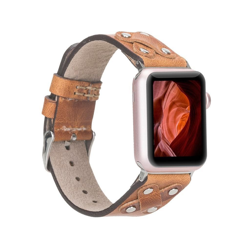 Lederarmbänder für Apple Watch / Kreuzdesign mit silbernem Anhänger