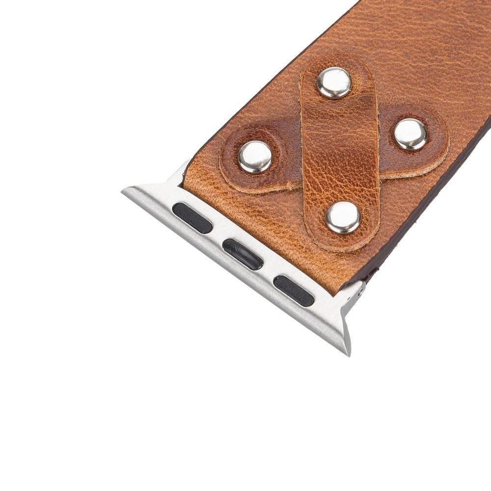 Lederarmbänder für Apple Watch / Kreuzdesign mit silbernem Anhänger