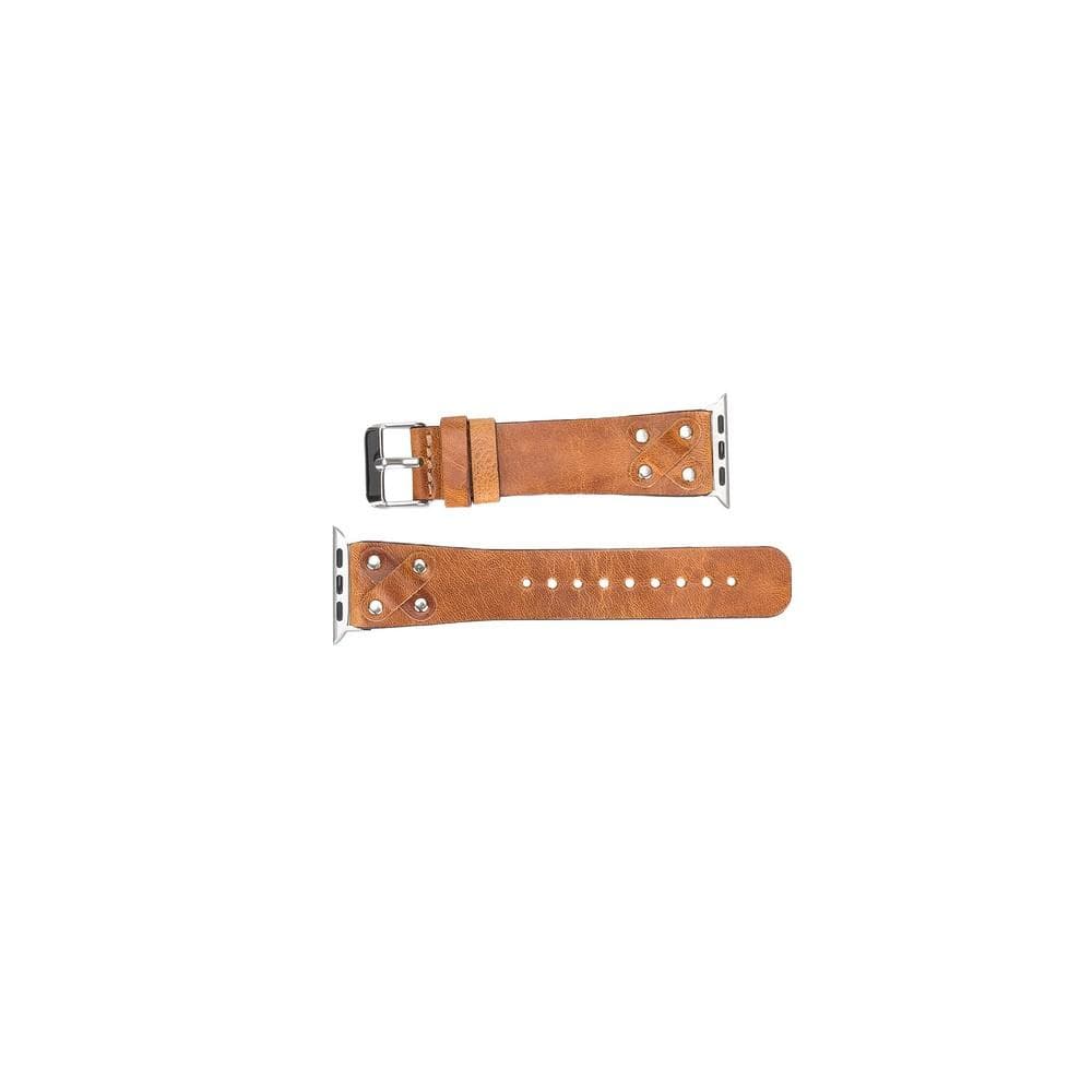 Lederarmbänder für Apple Watch / Kreuzdesign mit silbernem Anhänger