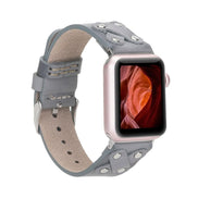 Lederarmbänder für Apple Watch / Kreuzdesign mit silbernem Anhänger