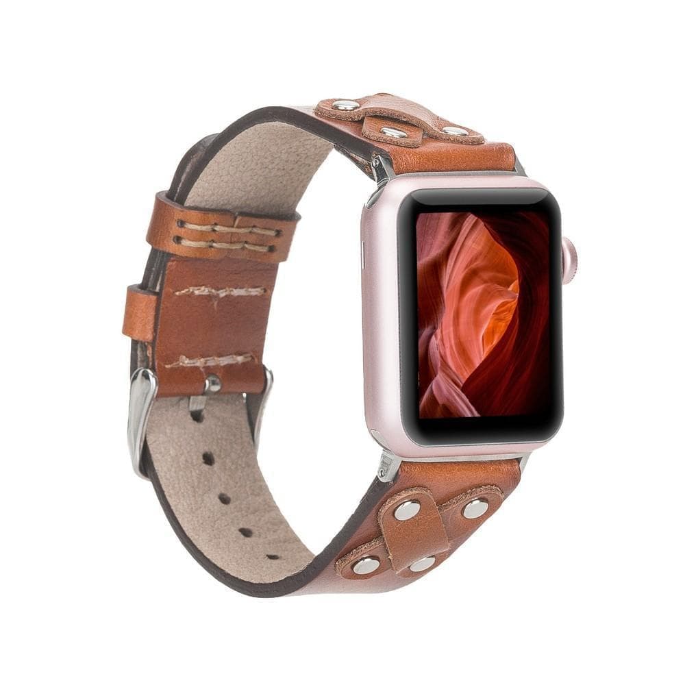 Lederarmbänder für Apple Watch / Kreuzdesign mit silbernem Anhänger