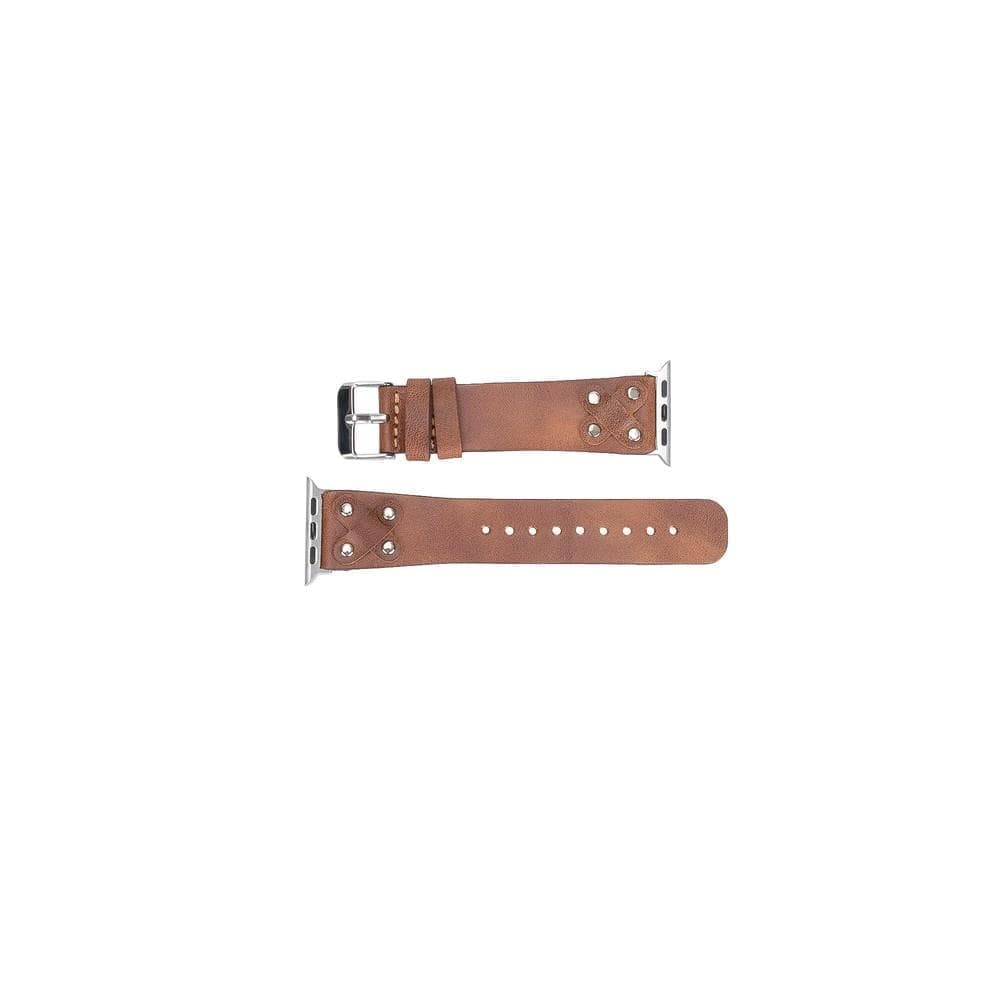 Lederarmbänder für Apple Watch / Kreuzdesign mit silbernem Anhänger