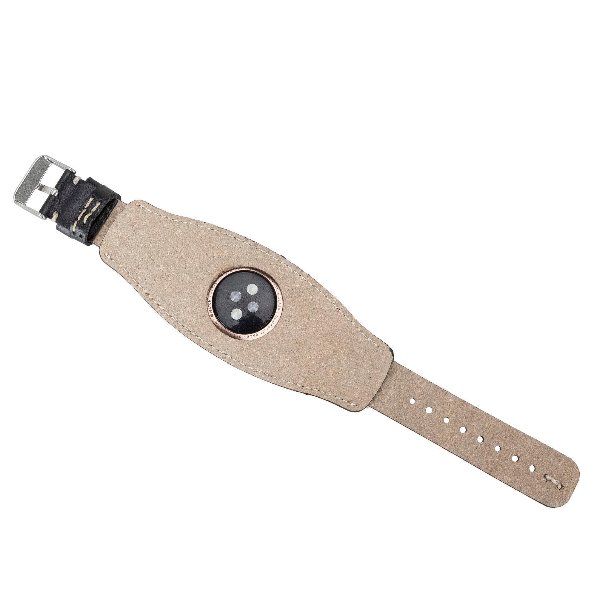 Manschettenarmband aus echtem Leder für die Apple Watch