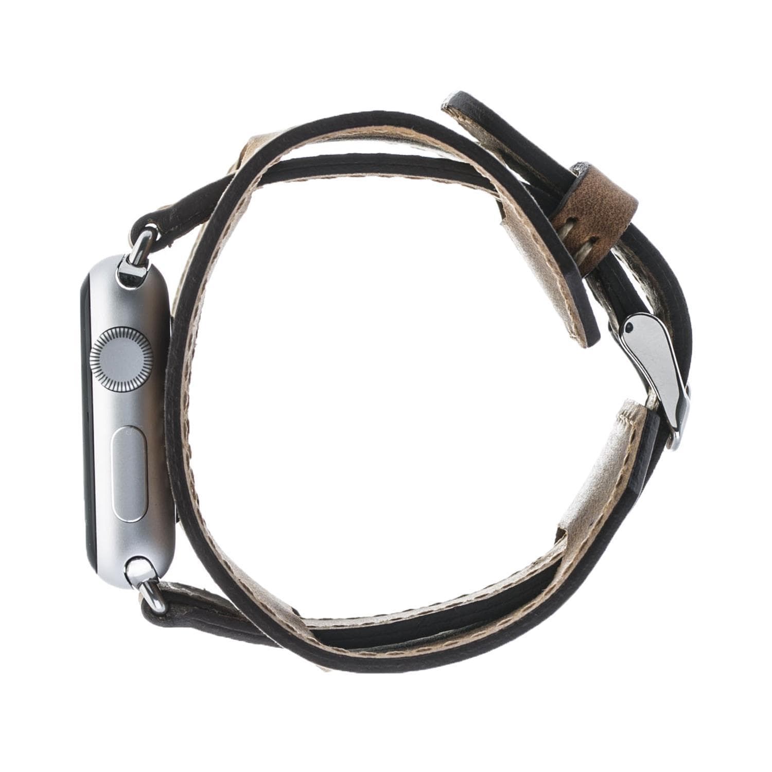 Manschettenarmband aus echtem Leder für die Apple Watch