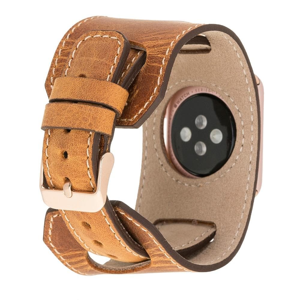 Manschettenarmband aus echtem Leder für die Apple Watch