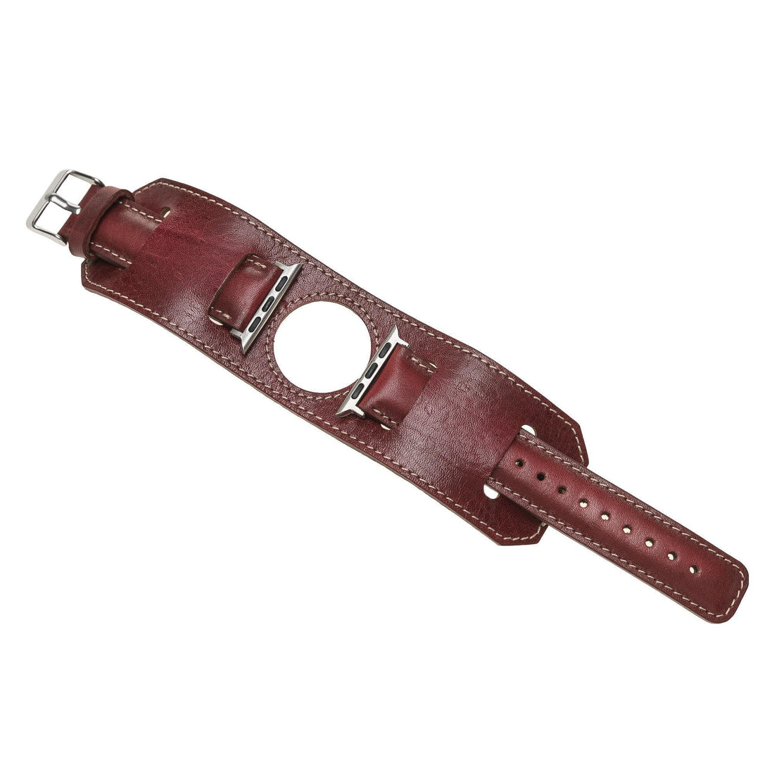 Manschettenarmband aus echtem Leder für die Apple Watch