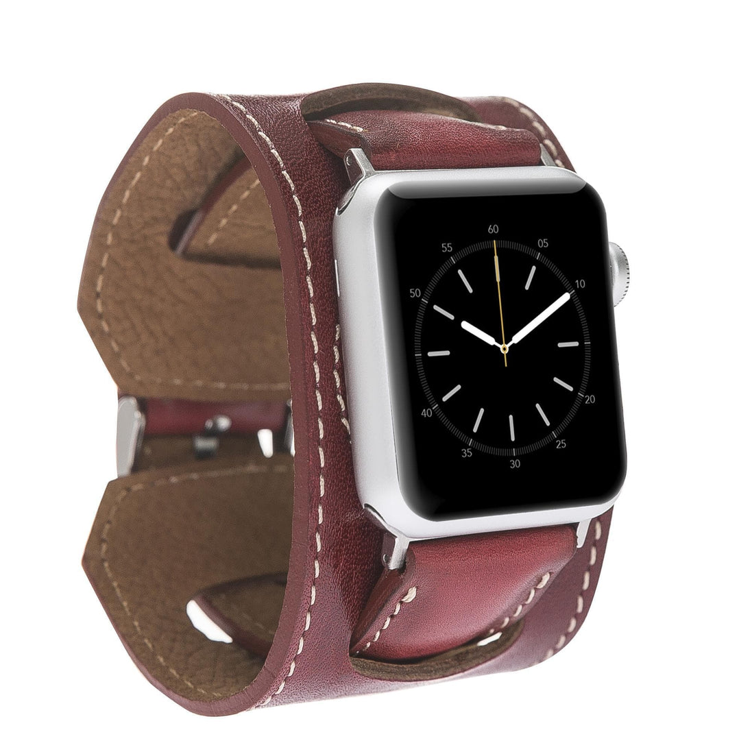 Manschettenarmband aus echtem Leder für die Apple Watch