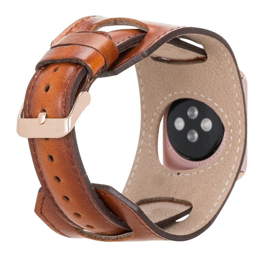 Manschettenarmband aus echtem Leder für die Apple Watch