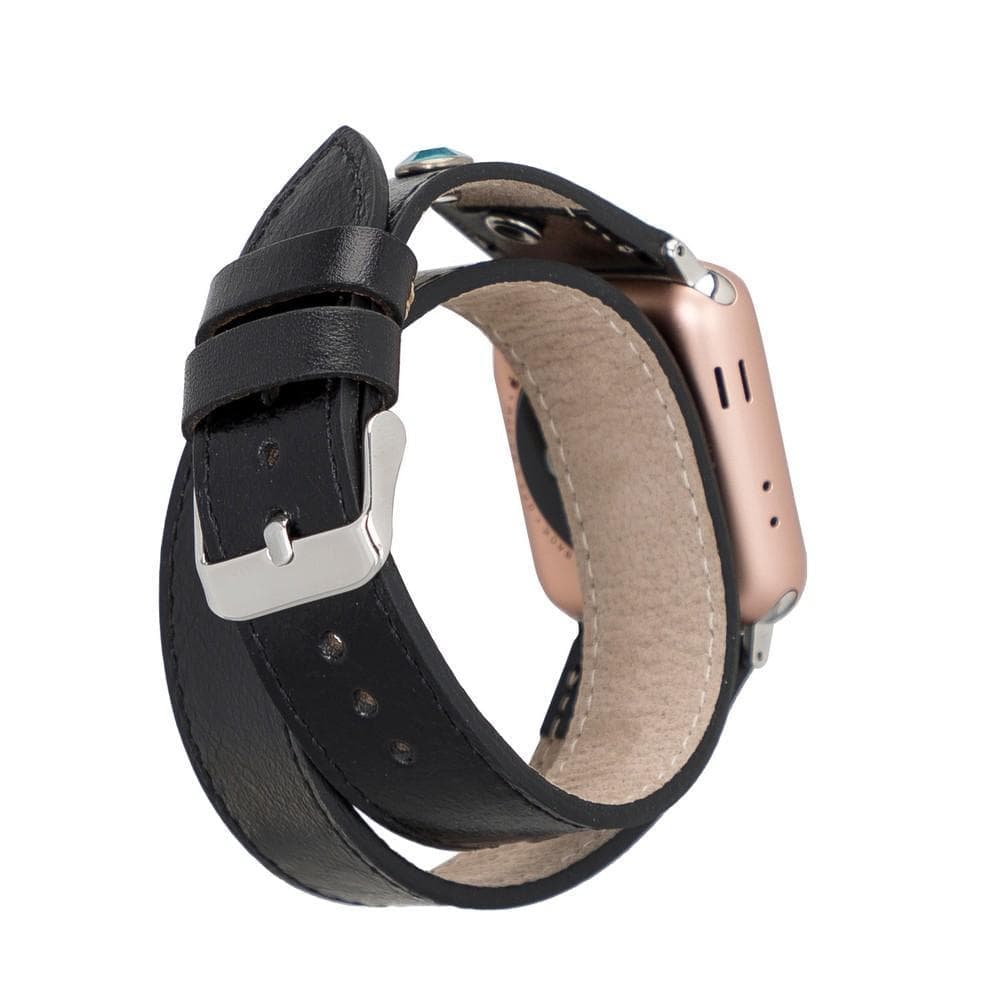 Lederarmbänder für Apple Watch – DT Double Tour Solitär-Diamant-Stil