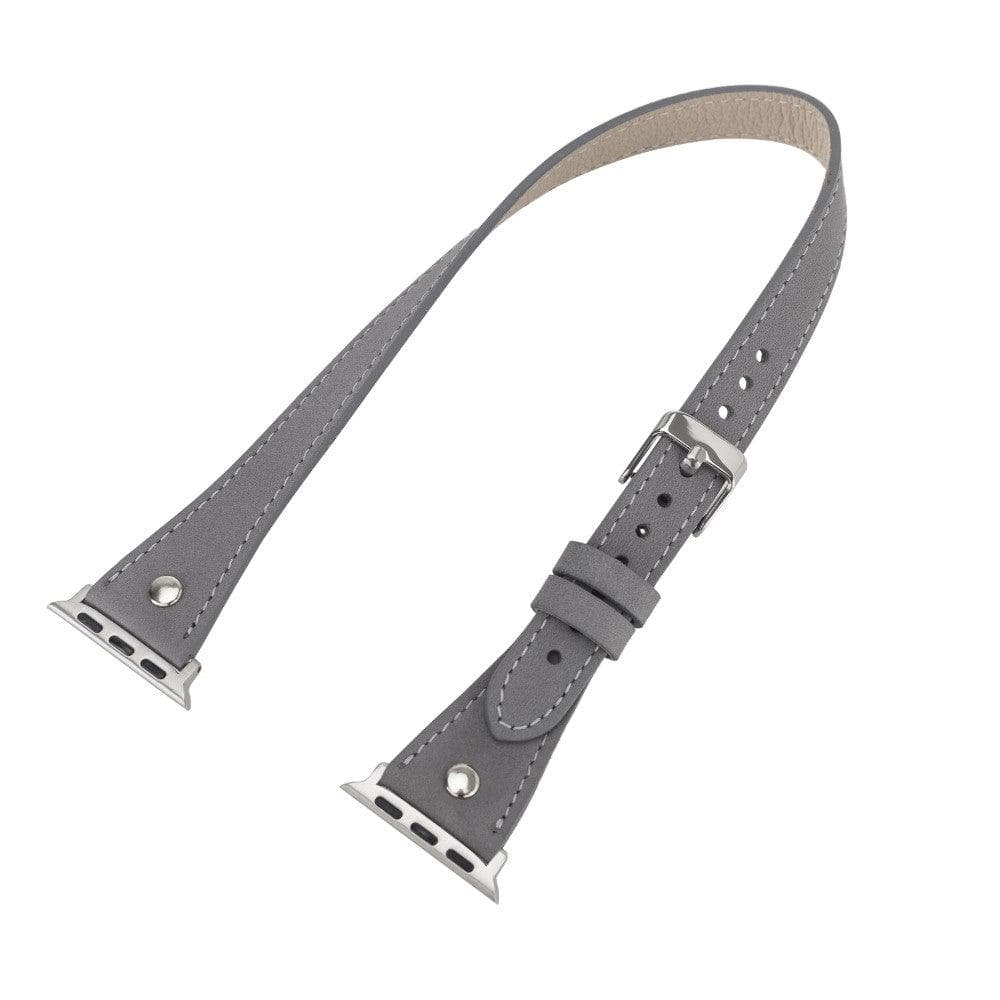 Lederarmbänder für Apple Watch – DTS Double Tour Slim Hector Silber Trok-Stil