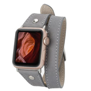 Lederarmbänder für Apple Watch – DTS Double Tour Slim Hector Silber Trok-Stil