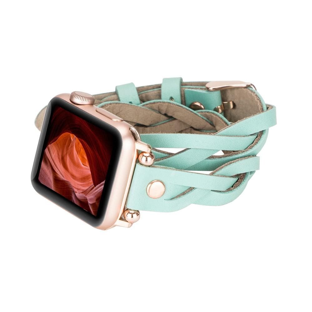 Lederarmbänder für Apple Watch – Ferro Braided DT Peggy Roségold Trok Style