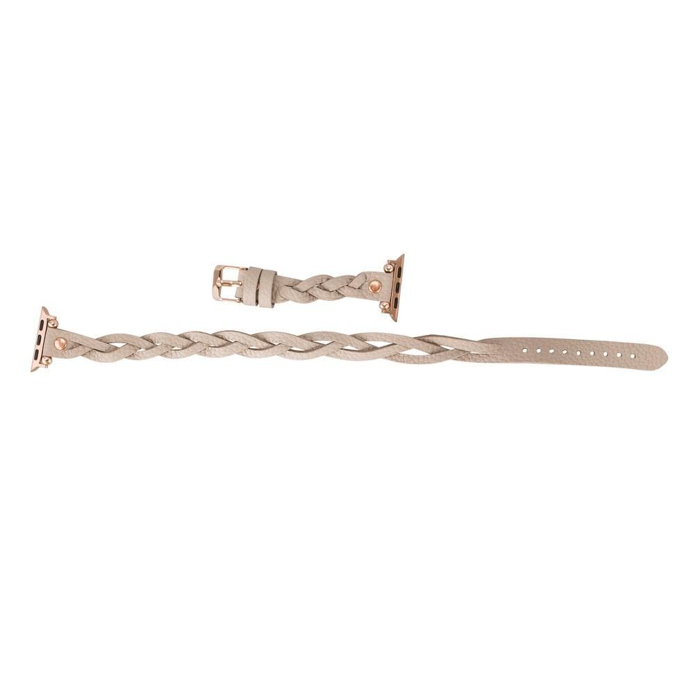 Lederarmbänder für Apple Watch – Ferro Braided DT Peggy Roségold Trok Style