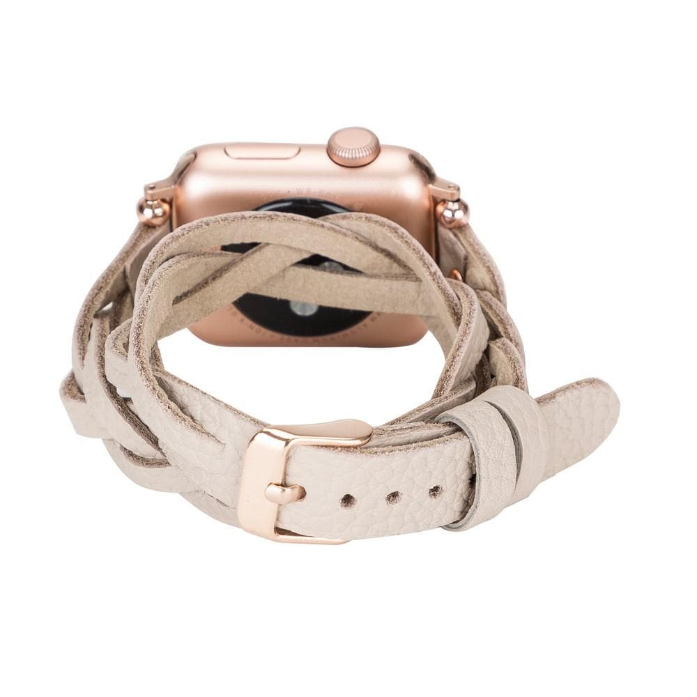 Lederarmbänder für Apple Watch – Ferro Braided DT Peggy Roségold Trok Style