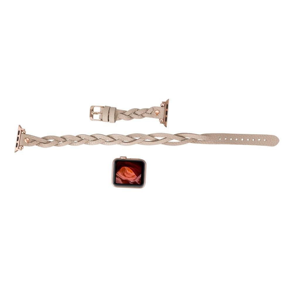 Lederarmbänder für Apple Watch – Ferro Braided DT Peggy Roségold Trok Style