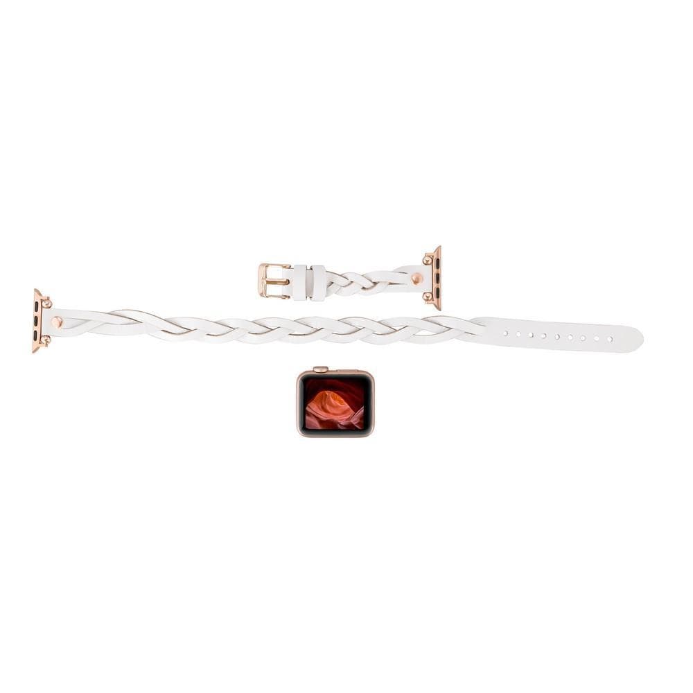 Lederarmbänder für Apple Watch – Ferro Braided DT Peggy Roségold Trok Style