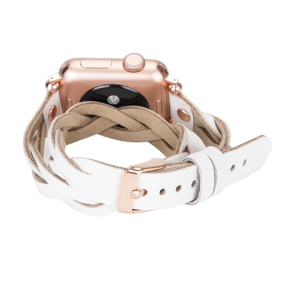 Lederarmbänder für Apple Watch – Ferro Braided DT Peggy Roségold Trok Style