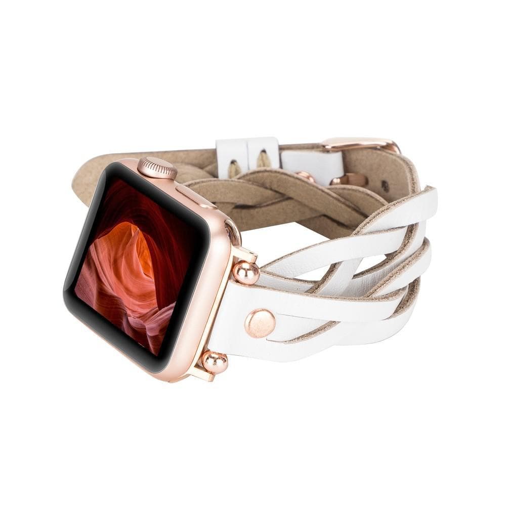 Lederarmbänder für Apple Watch – Ferro Braided DT Peggy Roségold Trok Style