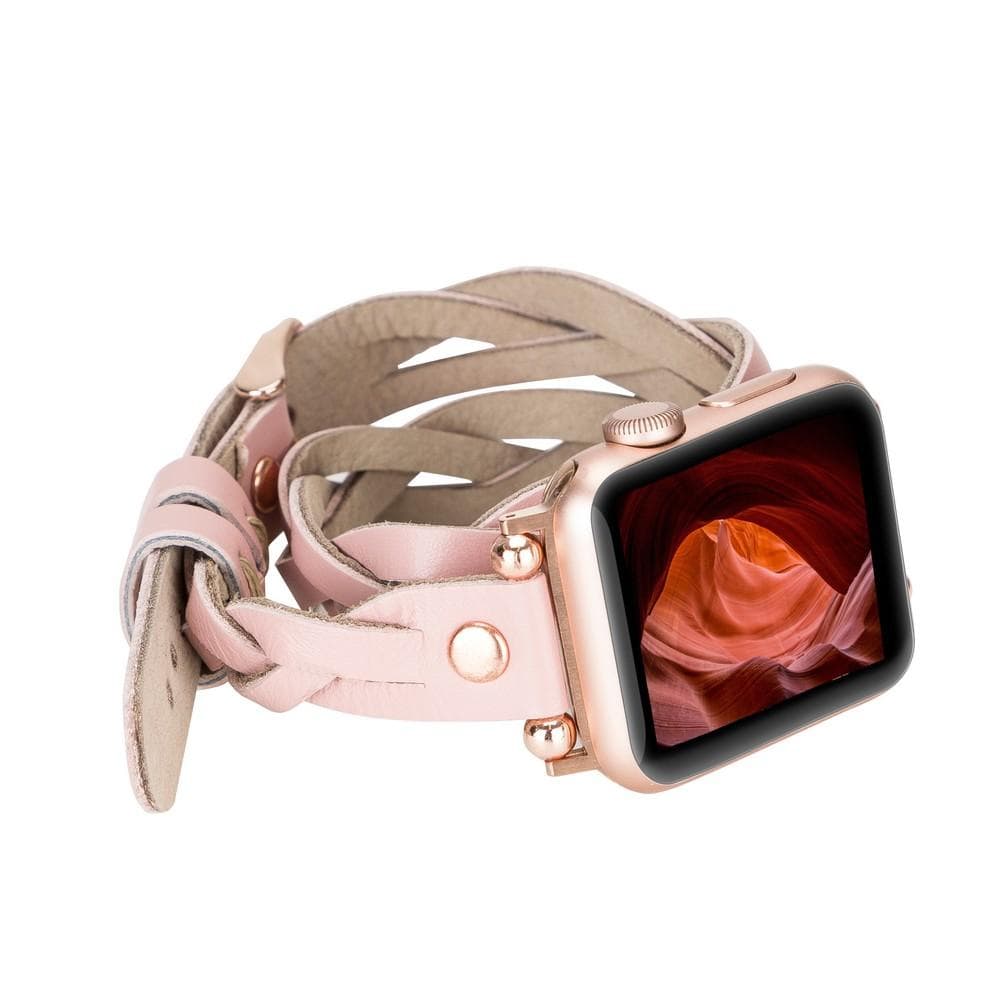 Lederarmbänder für Apple Watch – Ferro Braided DT Peggy Roségold Trok Style