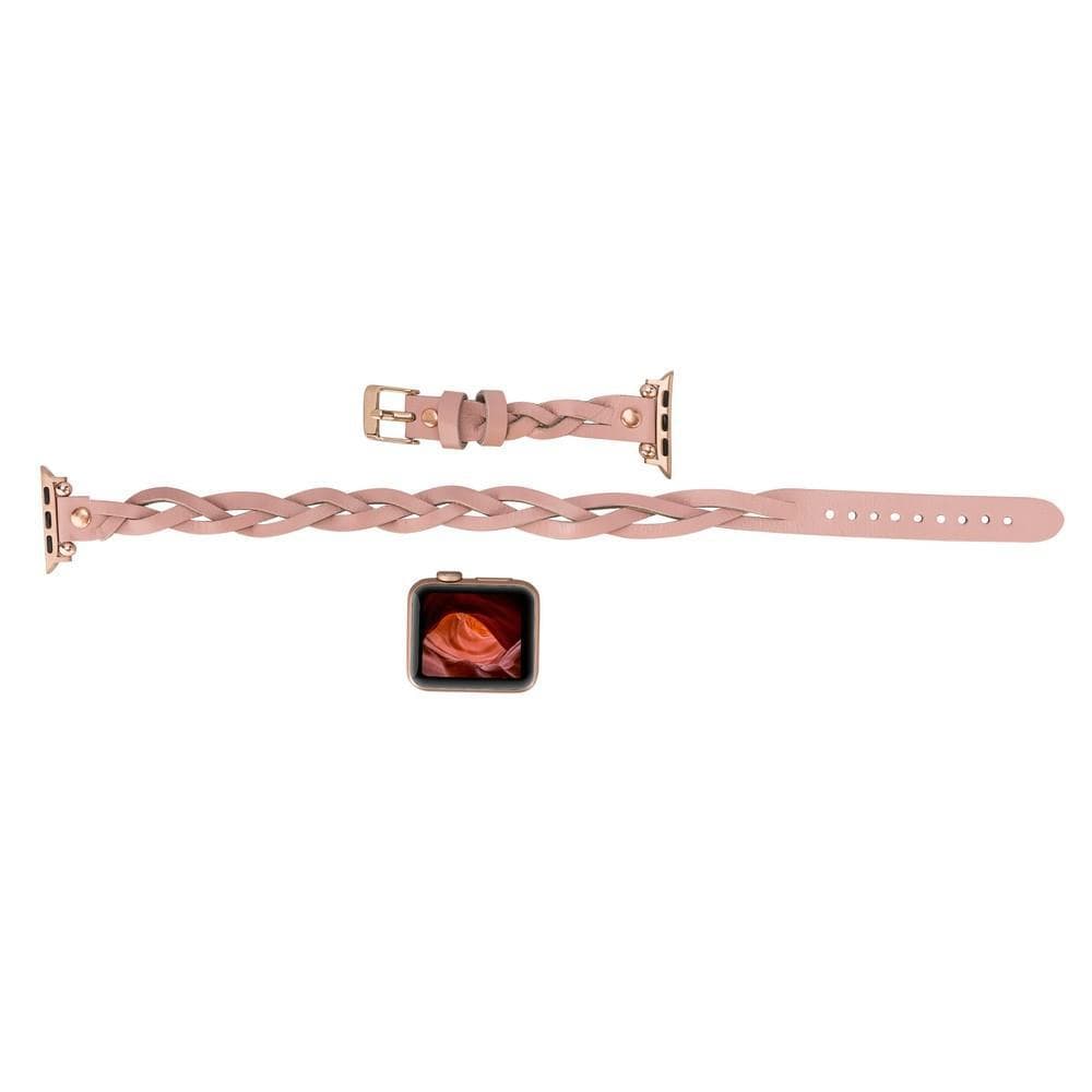 Lederarmbänder für Apple Watch – Ferro Braided DT Peggy Roségold Trok Style