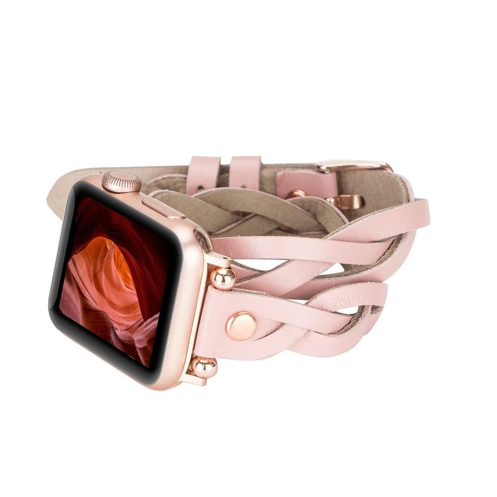 Lederarmbänder für Apple Watch – Ferro Braided DT Peggy Roségold Trok Style