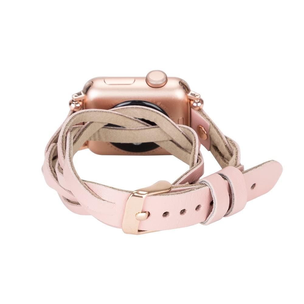 Lederarmbänder für Apple Watch – Ferro Braided DT Peggy Roségold Trok Style
