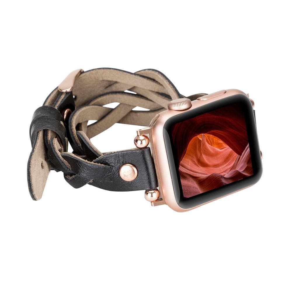 Lederarmbänder für Apple Watch – Ferro Braided DT Peggy Roségold Trok Style