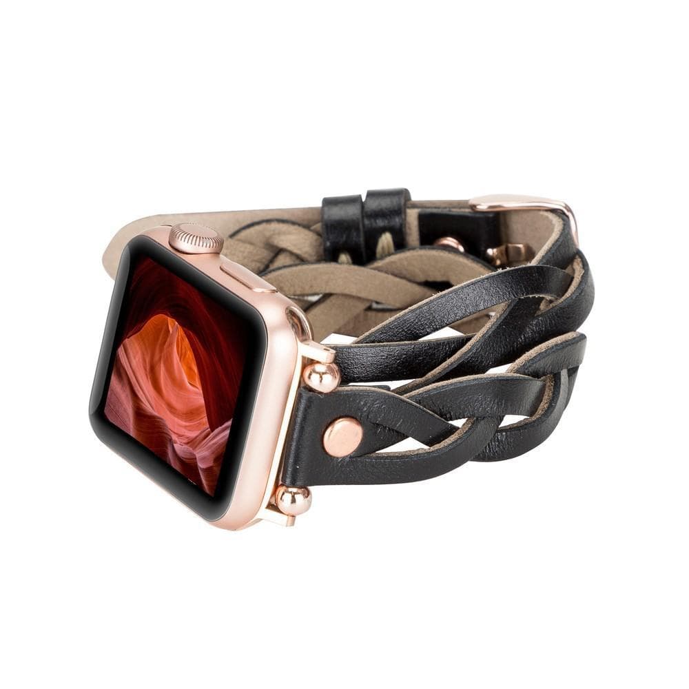 Lederarmbänder für Apple Watch – Ferro Braided DT Peggy Roségold Trok Style