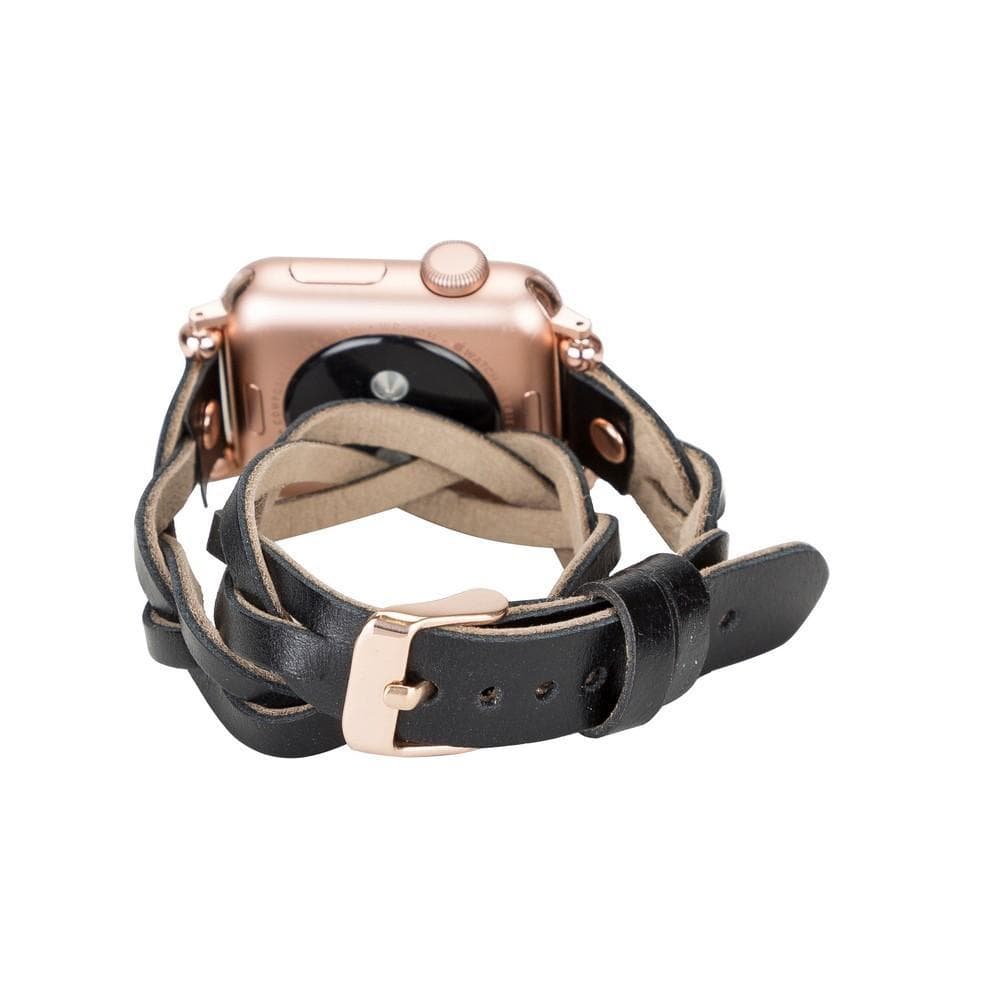 Lederarmbänder für Apple Watch – Ferro Braided DT Peggy Roségold Trok Style
