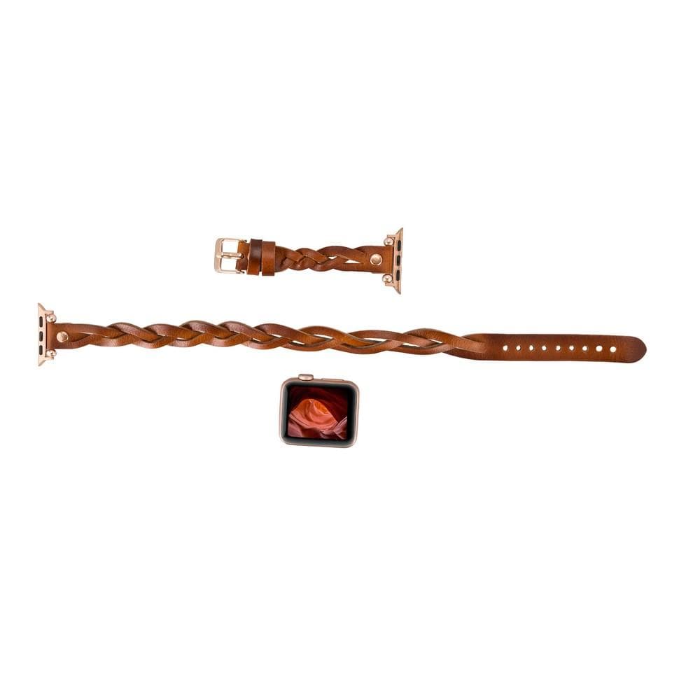 Lederarmbänder für Apple Watch – Ferro Braided DT Peggy Roségold Trok Style