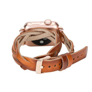 Lederarmbänder für Apple Watch – Ferro Braided DT Peggy Roségold Trok Style