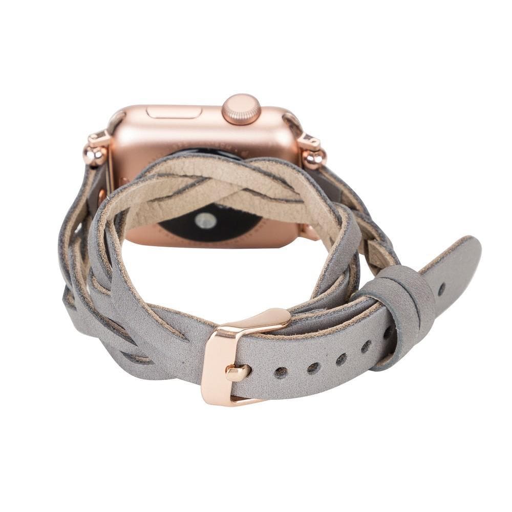 Lederarmbänder für Apple Watch – Ferro Braided DT Peggy Roségold Trok Style