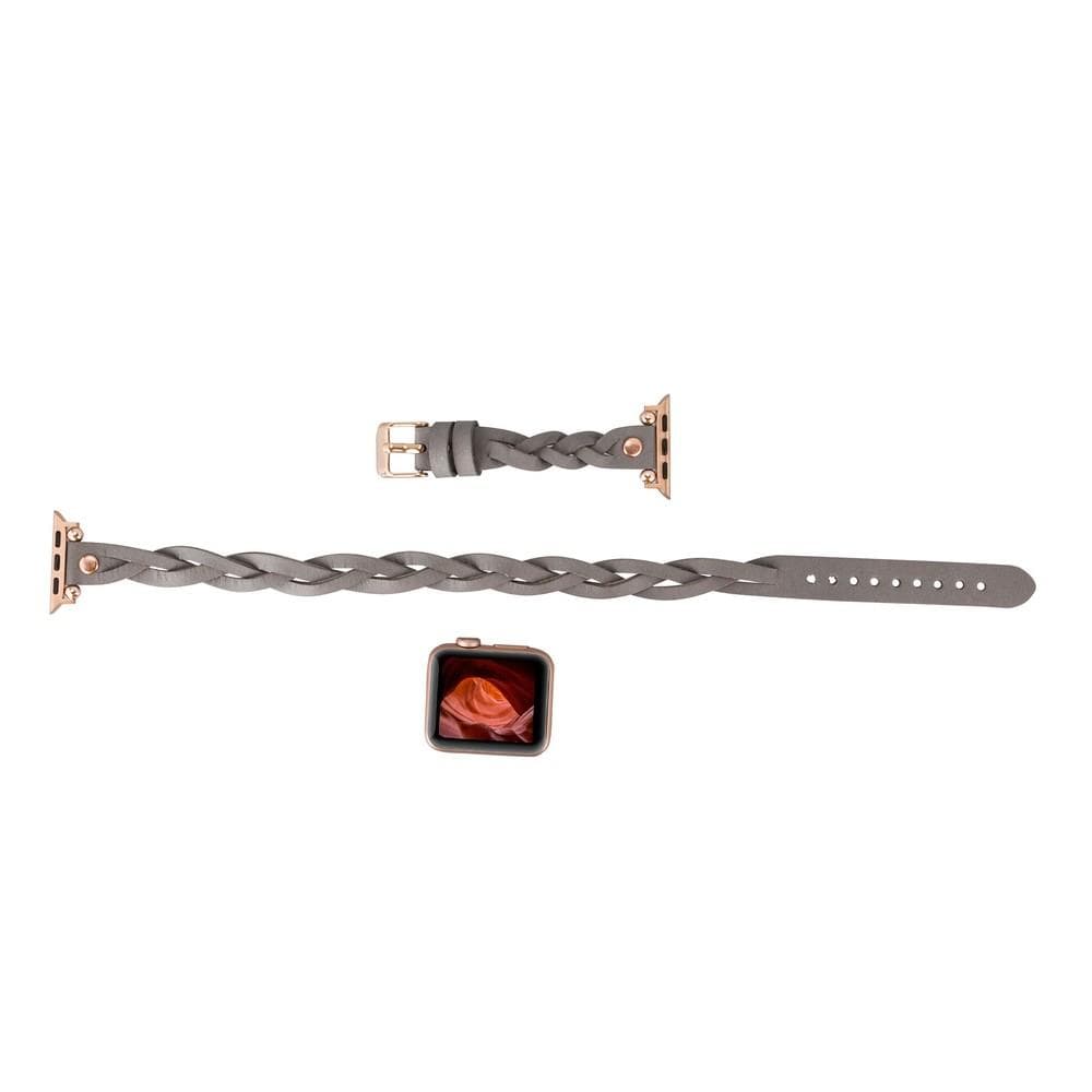 Lederarmbänder für Apple Watch – Ferro Braided DT Peggy Roségold Trok Style