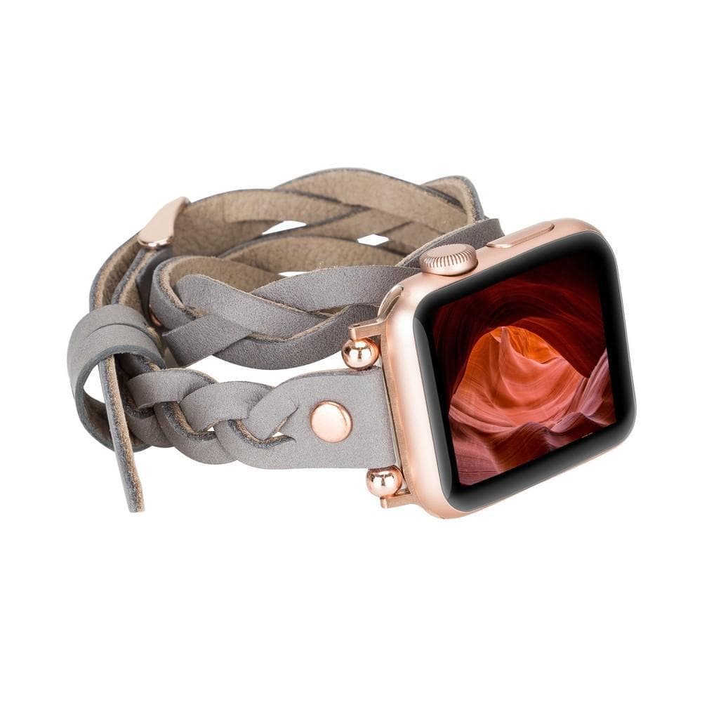 Lederarmbänder für Apple Watch – Ferro Braided DT Peggy Roségold Trok Style