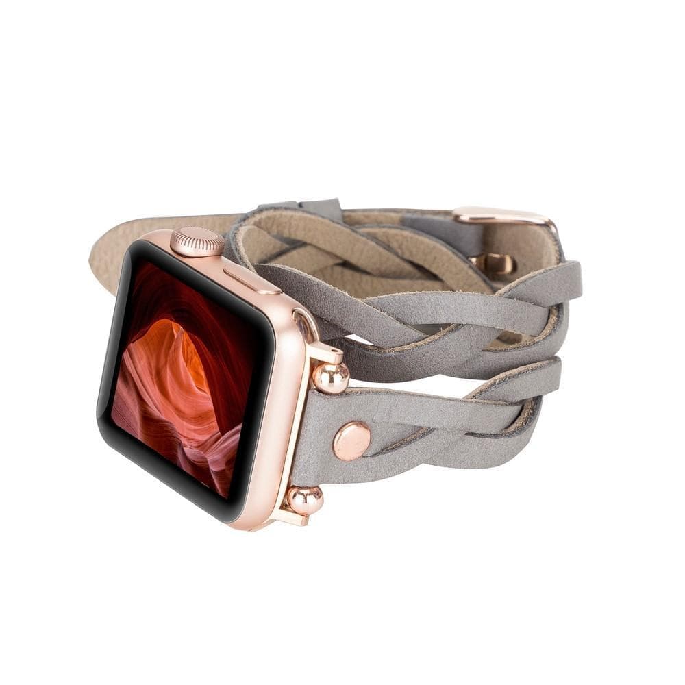 Lederarmbänder für Apple Watch – Ferro Braided DT Peggy Roségold Trok Style