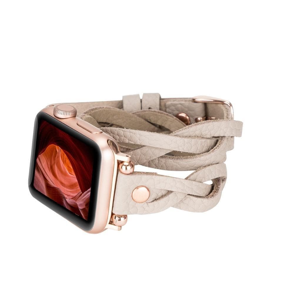 Lederarmbänder für Apple Watch – Ferro Braided DT Peggy Roségold Trok Style