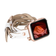 Lederarmbänder für Apple Watch – Ferro Braided DT Peggy Roségold Trok Style