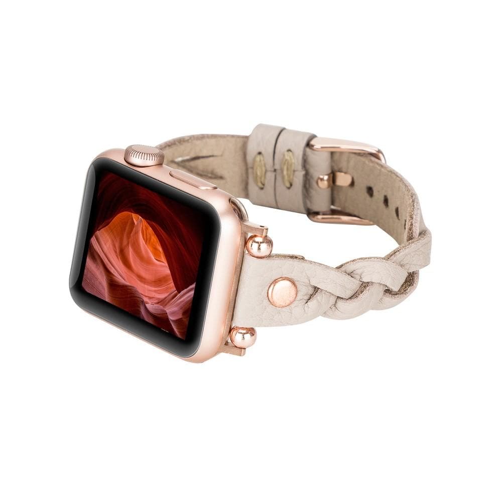 Lederarmbänder für Apple Watch – Ferro Braided Wanda Roségold Trok Style