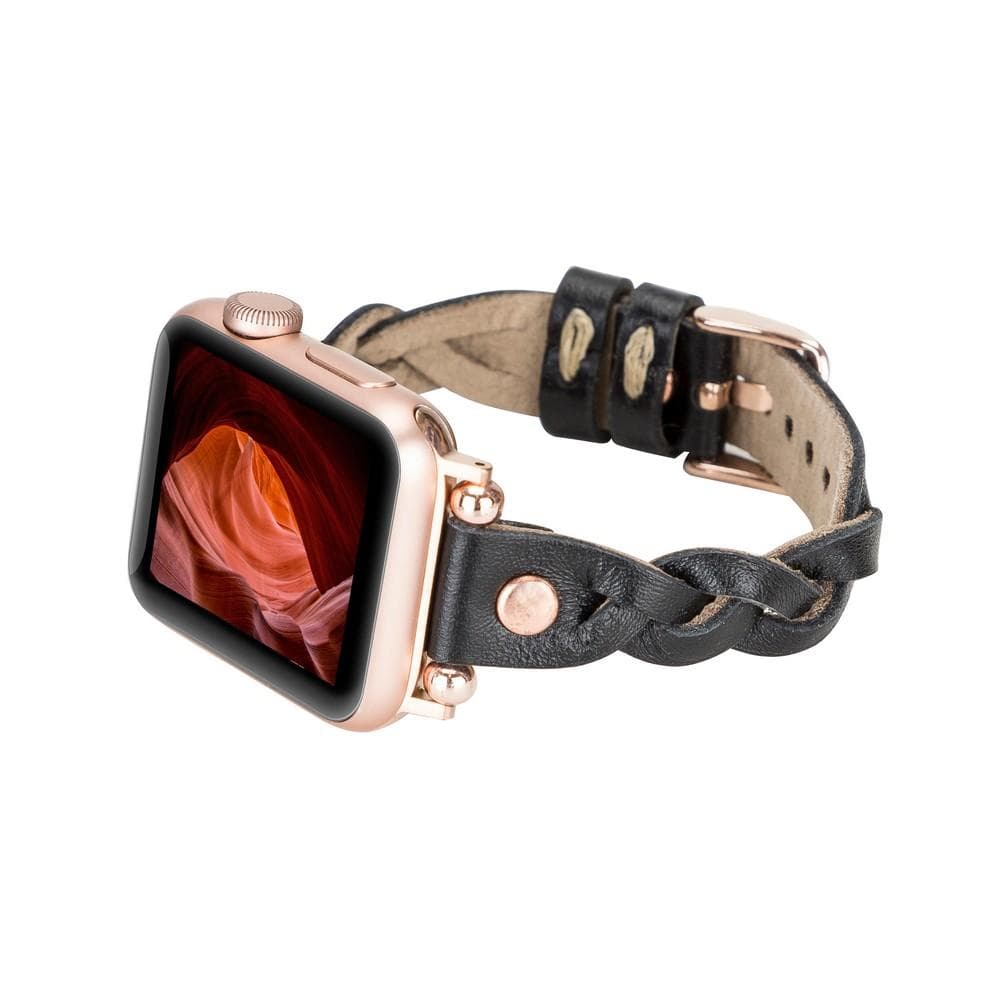 Lederarmbänder für Apple Watch – Ferro Braided Wanda Roségold Trok Style