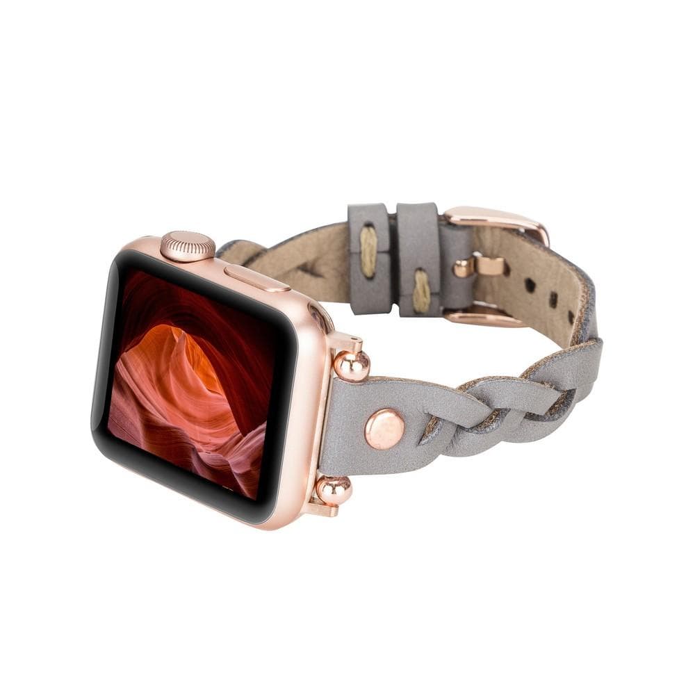 Lederarmbänder für Apple Watch – Ferro Braided Wanda Roségold Trok Style