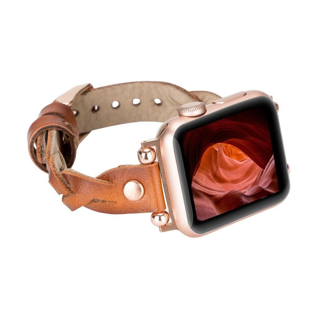 Lederarmbänder für Apple Watch – Ferro Braided Wanda Roségold Trok Style