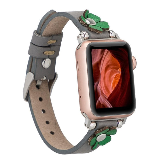Lederarmbänder für Apple Watch – Ferro Flower-Design
