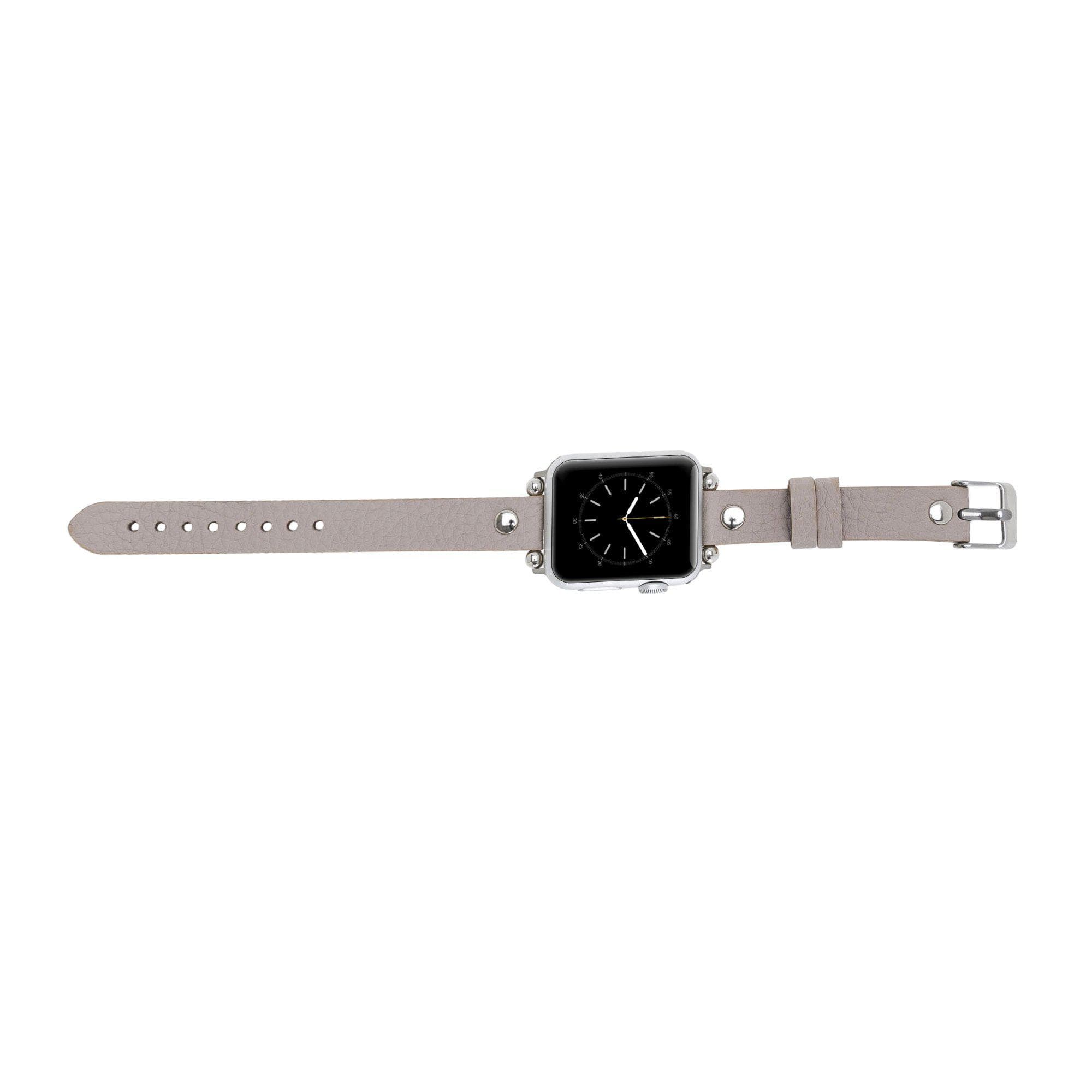 Lederarmbänder für Apple Watch – Ferro Silver Trok Style
