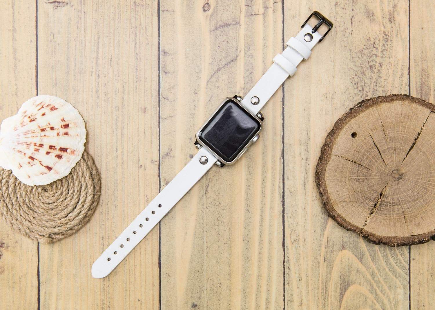 Lederarmbänder für Apple Watch – Ferro Silver Trok Style