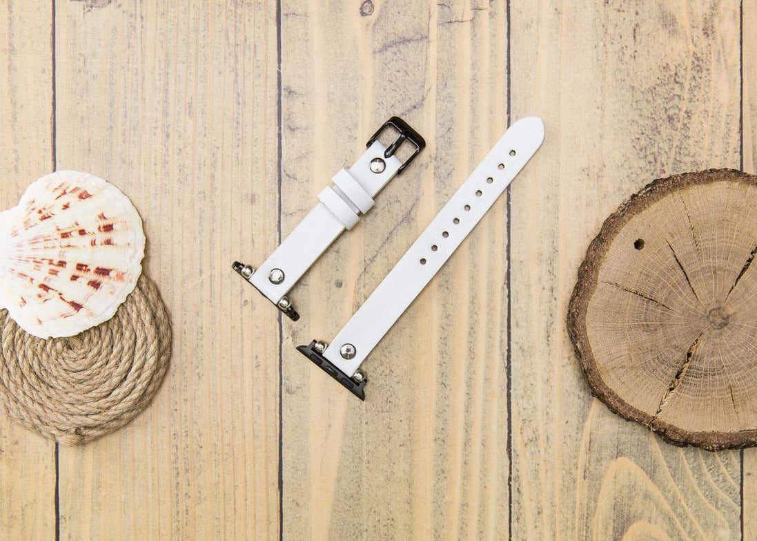 Lederarmbänder für Apple Watch – Ferro Silver Trok Style