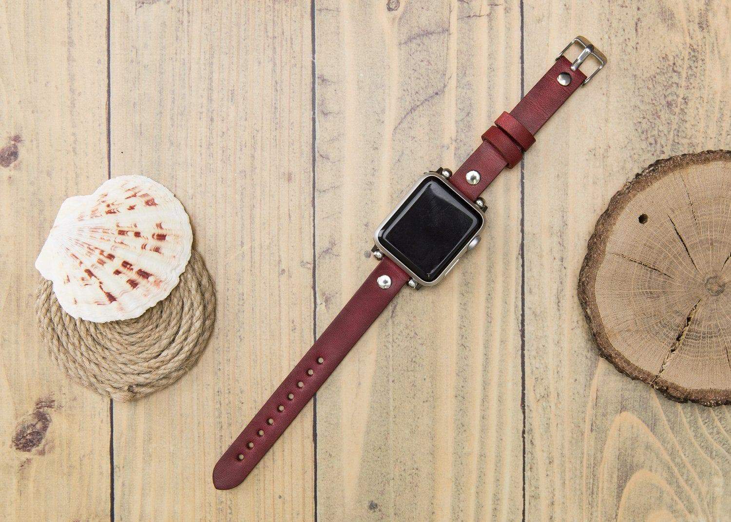 Lederarmbänder für Apple Watch – Ferro Silver Trok Style
